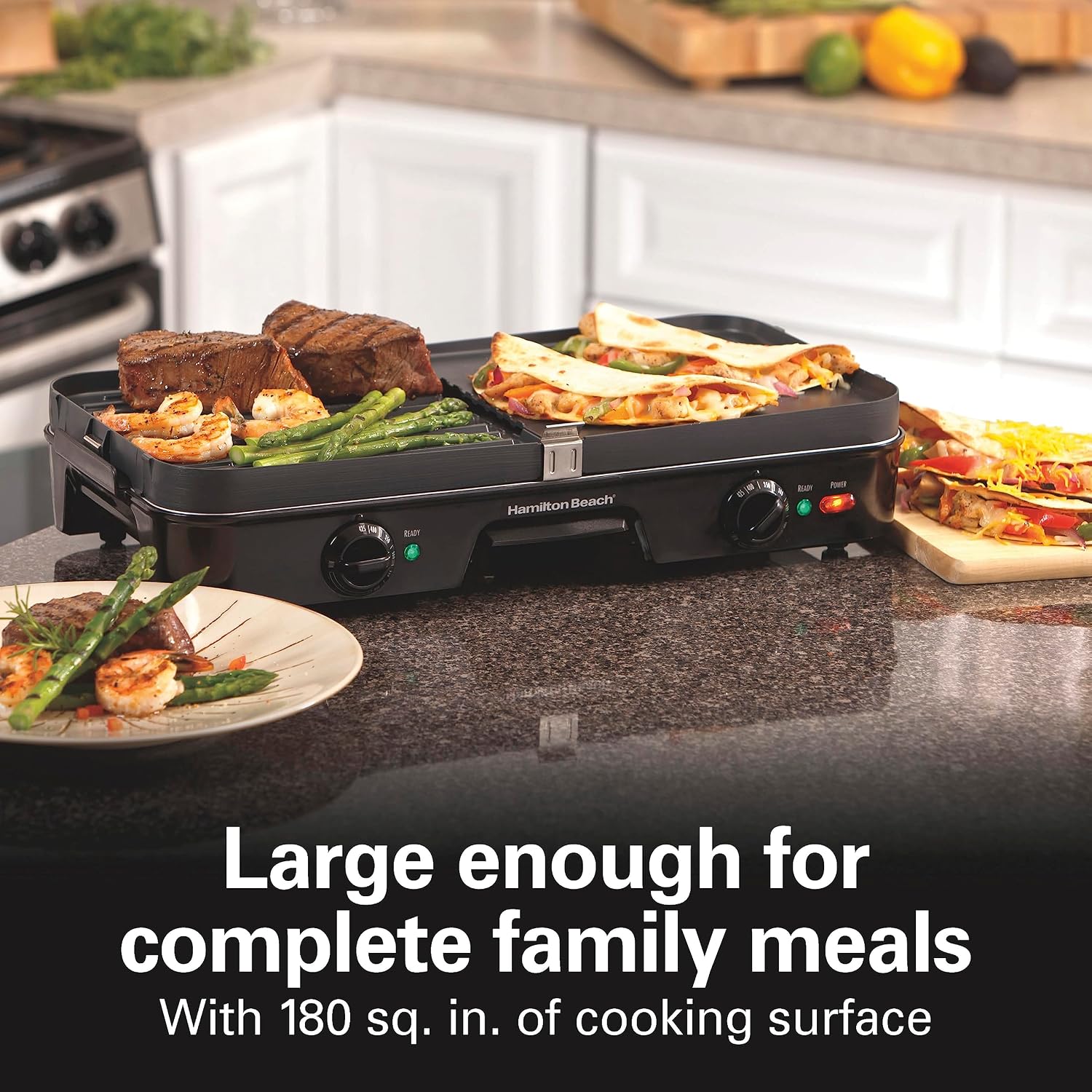 3-in-1 Dual Zone Electric Grill Griddle