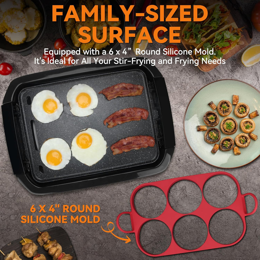 2-in-1 Graphite Indoor Grill Griddle