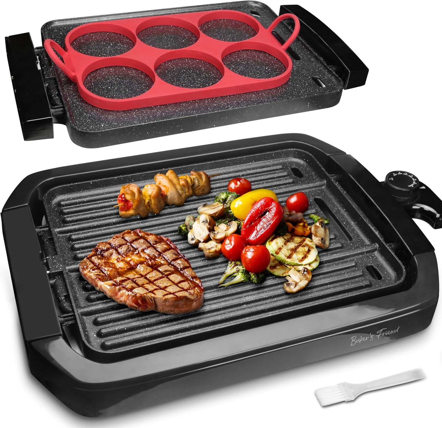 2-in-1 Graphite Indoor Grill Griddle